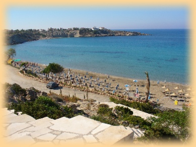 The above is a picture of Coral Bay Beach in Cyprus early morning